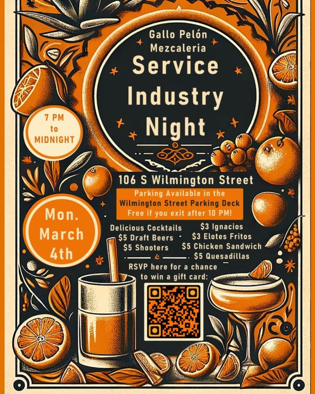 Get ready for our second Industry night!!
Monday, March 4th from 7-12
Lots of fun drink specials and small bites.
Join your fellow industry people in an evening of  appreciation and celebration of this awesome community!!
RSVP on our bio for a chance to win a gift card 😎