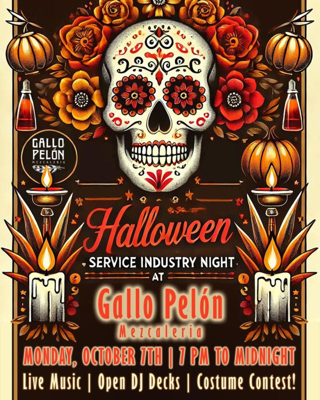 Industry night is back Oct 7th 💀
7-midnight.
Mark your calendars and pull your Halloween costumes out. We are having a contest with some fun prizes. Also bringing back DJ decks anda delicious menu to match !!