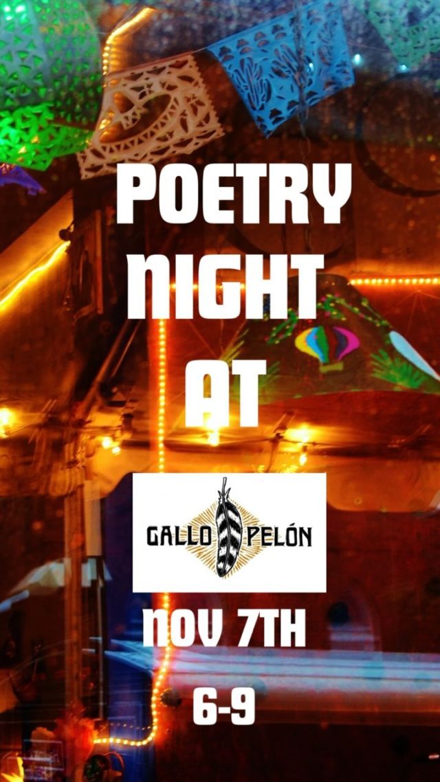 Join us for another poetry night at Gallo’s patio.
Fall weather and poetry sound like a perfect Thursday night.
Come and see this creative community in action.